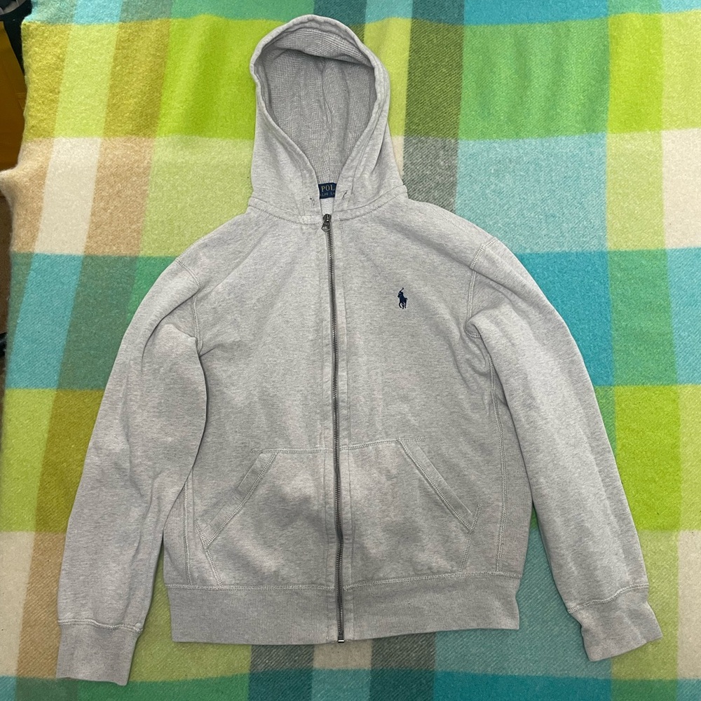 Polo by Ralph Lauren Light Gray Zip-Up Hoodie